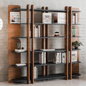 Modern Shelf CNC Cutting Files | Mid-Century Shelf | DIY Bookshelf, Woodworking Plans, Laser Cut Decor, Display Unit | Digital Dxf Dwg Files