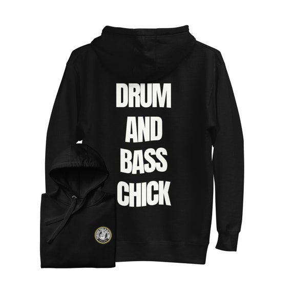 Drum and Bass Chick Black Hoodie, Festival Party Hoodie, Drum & Bass  Clothing -  Canada