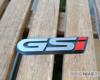 GSI Badge for the Opel Astra. Opel GSI Emblem. Opel Badge, Logo, and Emblem. **3D** . 3D Reproduction.