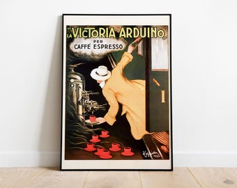 Póster Victoria Arduino Espresso de Cappiello: Impresión publicitaria italiana vintage