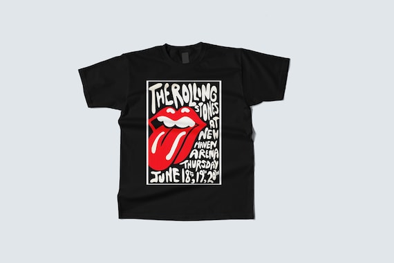 Vintage-Inspired Rolling Stones T-Shirt – Psychedelic Typography Rock Tee – 100% Airlume combed and ring-spun cotton