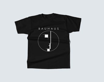 バウハウスTシャツ：ウォルター・グロピウス幾何学模様デザイン、綿100