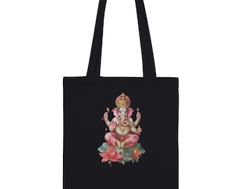 Katoenen Ganesh-draagtas - 100% katoen - dubbelzijdig bedrukt - modeaccessoire