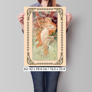 Jugendstil - vintage Plakat - Alphonse Mucha - Frühling - 1896 Illustration - Premium Semi-Glossy Paper Poster