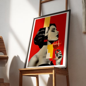 Póster de moda y cócteles - Glamour retro - Papel semibrillante premium