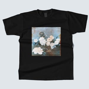 Faded Roses Cotton T-Shirt: Vintage Floral Art, New Order Inspired tee  - 100% cotton