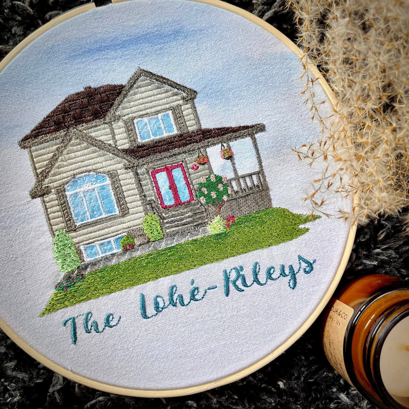Custom Embroidered House Portrait Etsy