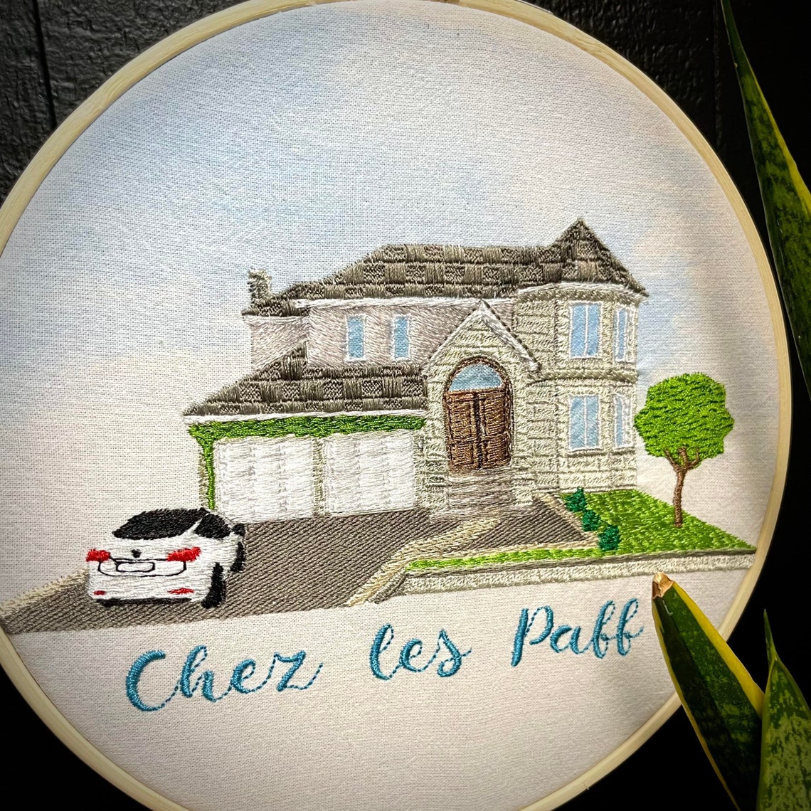 Custom Embroidered House Portrait Etsy