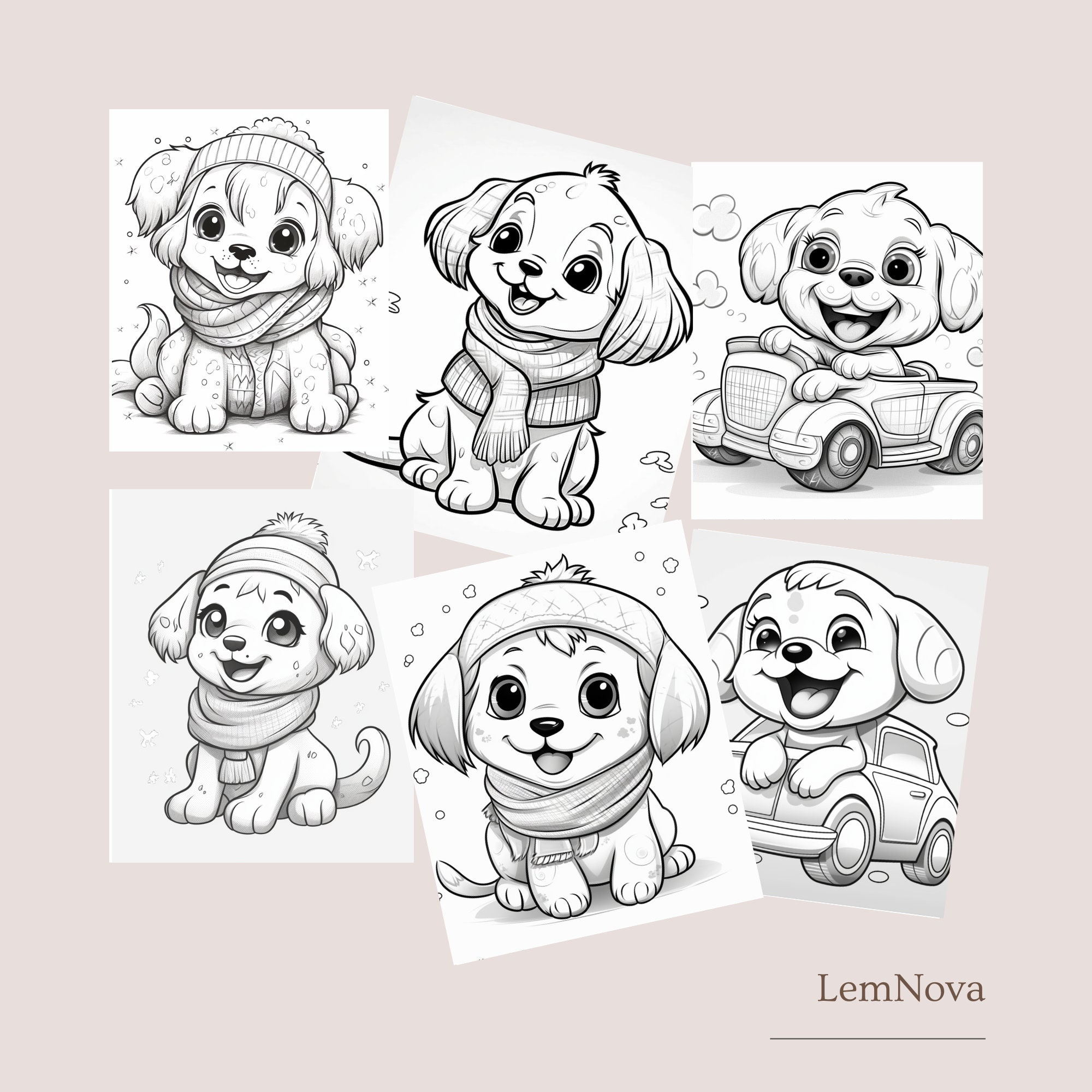 Puppy Playtime Coloring Pages for Kids/cute/cuddly/dogs/pdf/birthday