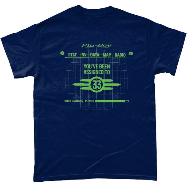 Fallout Pip-Boy Screen Assigned Vault 33 T-Shirt