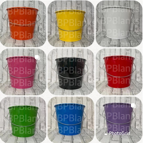 5 Quart Blank Powder Coated Metal Pail DIY