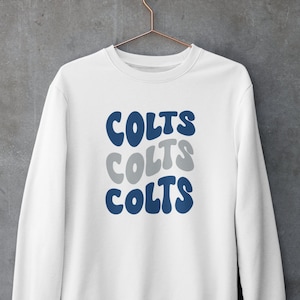 Colts Hoodie SVG Bundle | Groovy Stacked Text Design | Digital Download for Cricut, Silhouette, Sublimation & DTG