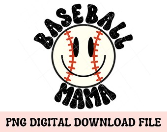 Honkbal Mama PNG, Smiley Honkbal, Honkbal png, sublimatieontwerp, trendy shirtontwerp, zeefdrukontwerp, instant download
