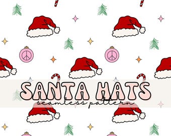 Christmas Seamless Pattern, Santa Disco png, Retro Christmas Digital Seamless Pattern, Christmas Repeating Pattern, Christmas Seamless File