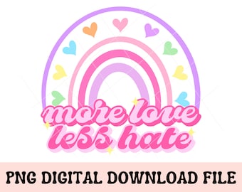 Valentines Day PNG, more love less hate png, valentine shirt design, trendy valentine png, love png, valentines day sublimation