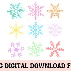 Snowflakes PNG, pastel snowflakes, colorful snowflakes, winter png, snowflake shirt png, Christmas png, winter sublimation png, holiday png