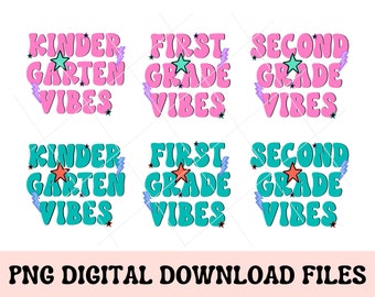 Set of 12 Back to School PNG, school grades png, retro back to school png, first grade png, girls school shirt png, boys back to school png