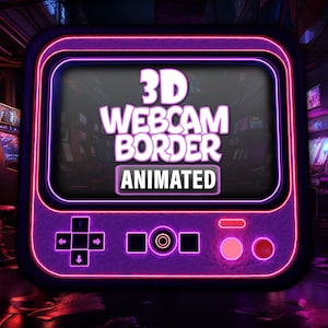ANIMATED Handheld Gaming System, Webcam Overlay for Twitch, Youtube, Facebook, Kick.