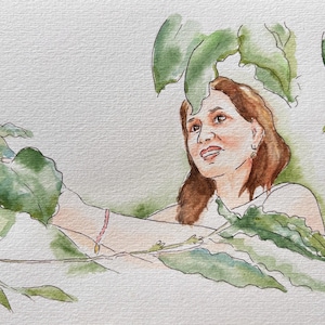 100% Handmade Watercolour Portrait from Photo | Personalised Gift | Minimalistic and Stylish | Family, Pet, Wedding, Couple Sketch