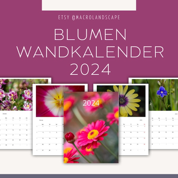 Blumen Wandkalender 2024