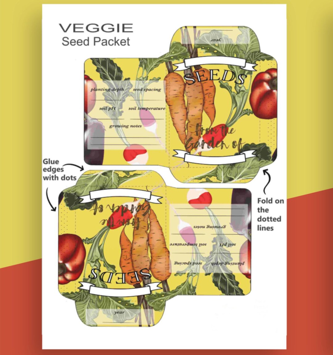Printable Garden Seed Saver Envelope. Easy to Download and Print PDF ...