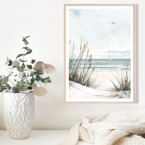 Neutral Beach Print, Natural Beach Picture, Coastal Art, Seaside Poster, Modern Home Decor, Minimalistic Print, Neutral Tones, Sea, Shore image 3