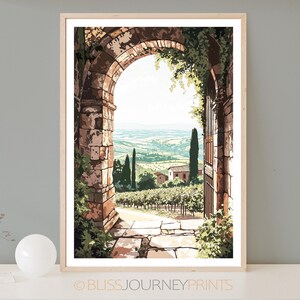 Tuscany Arch Print, Tuscany Wall Art, Italian Landscape Picture, Mediterranean Landscape Decor, Countryside Poster, Archway, Rural Italy image 7