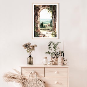 Tuscany Arch Print, Tuscany Wall Art, Italian Landscape Picture, Mediterranean Landscape Decor, Countryside Poster, Archway, Rural Italy image 3
