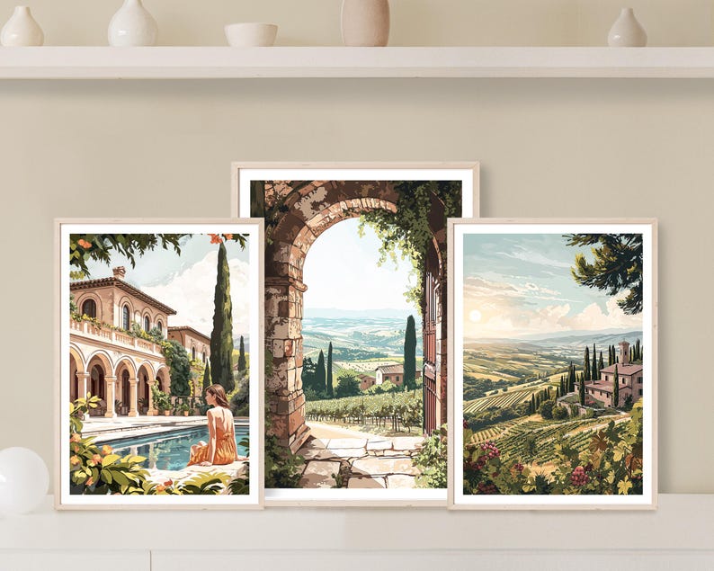Tuscany Arch Print, Tuscany Wall Art, Italian Landscape Picture, Mediterranean Landscape Decor, Countryside Poster, Archway, Rural Italy image 4