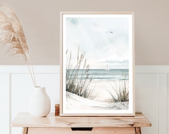 Neutral Beach Print, Natural Beach Picture, Coastal Art, Seaside Poster, Modern Home Decor, Minimalistic Print, Neutral Tones, Sea, Shore