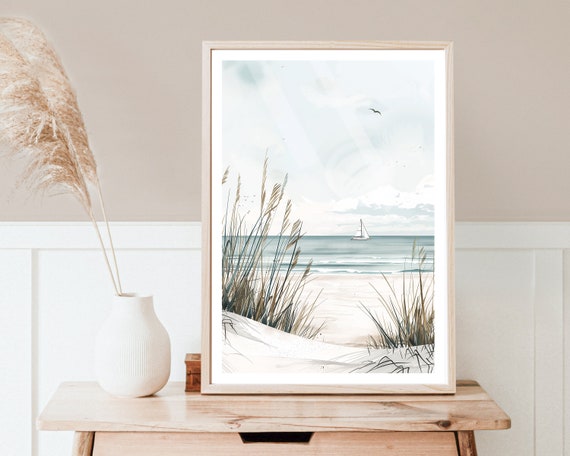 Neutral Beach Print, Natural Beach Picture, Coastal Art, Seaside Poster, Modern Home Decor, Minimalistic Print, Neutral Tones, Sea, Shore