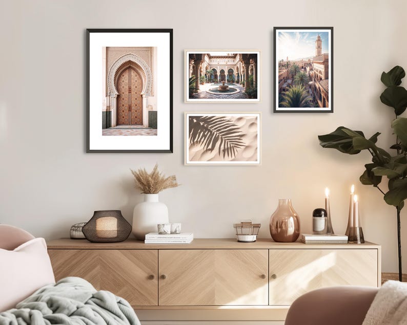 Palm Leaf Print (L), Desert Poster, Leaf Print, Desert Poster, Sand, Moroccan Style, Morocco, Golden Sand Print, Palm Leaf Decor, Botanical image 3