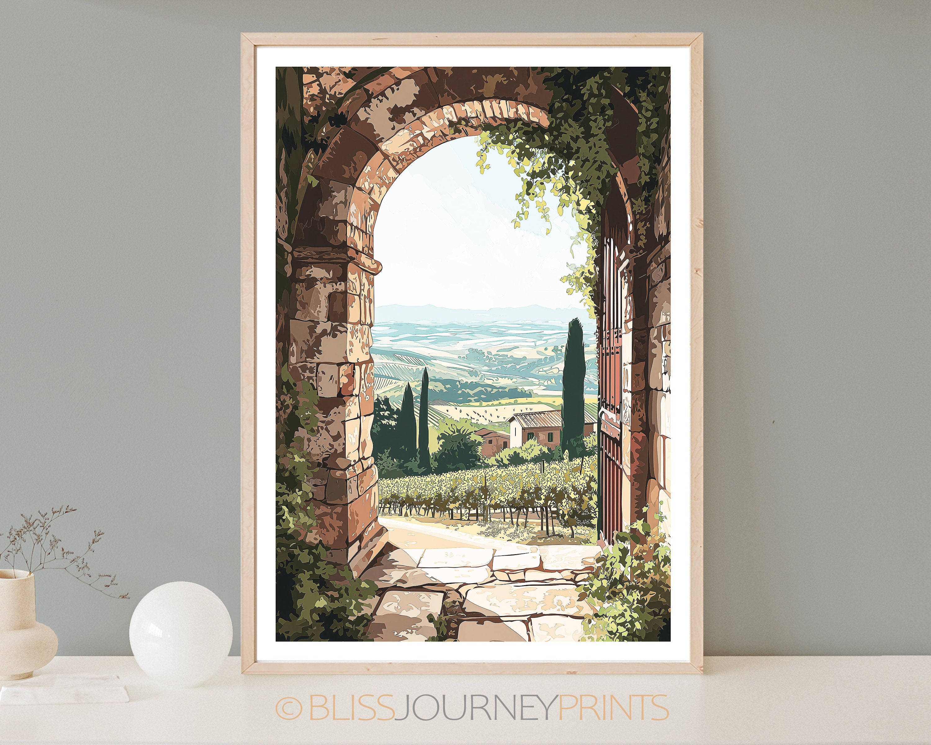 24x36 Canvas Hand-Painted Italian Town Canvas Art - 24x36\, image size:3000x2400