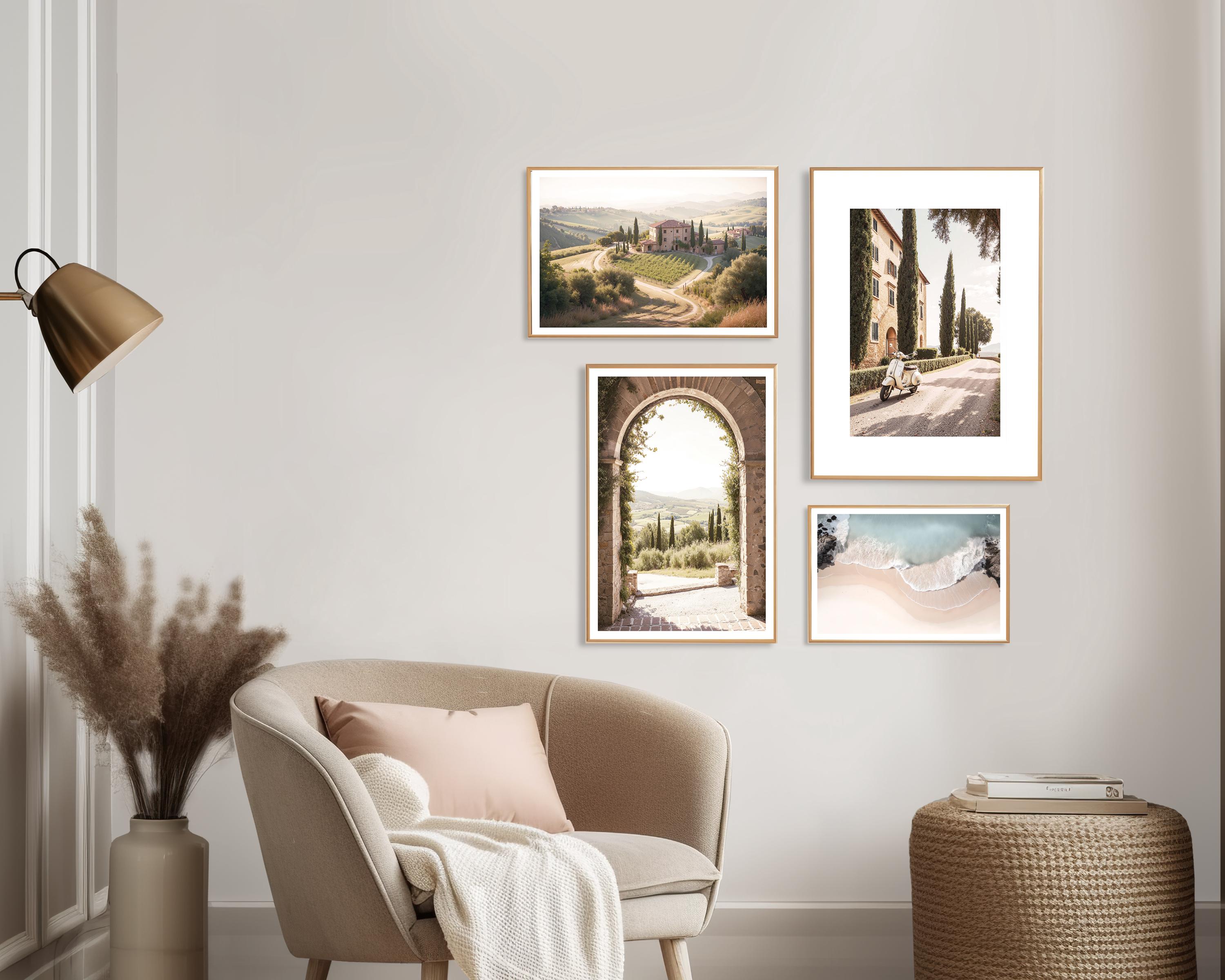 Tuscany Landscape Print (L), Tuscan Villa Poster, Mediterranean ...