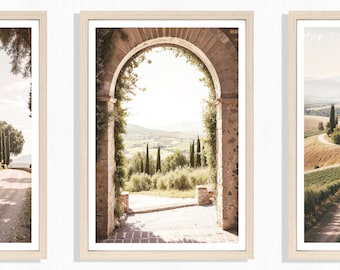 Tuscany Archway Print (P), Archway Poster, Mediterranean Scenery, Italian Landscape, Rural Italy, Stunning View, Italian Decor, Rustic Arch