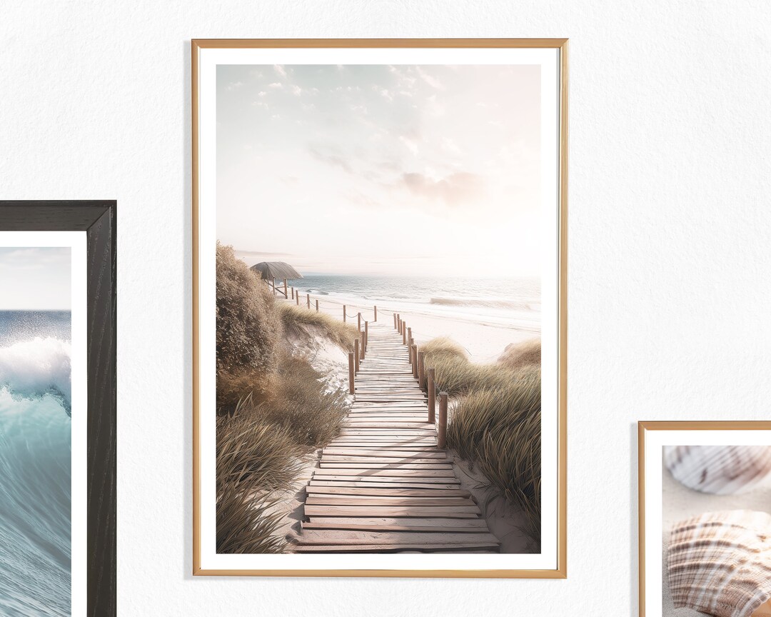 Beach Path Print (P), Beach Boardwalk, Dunes, Shore, Coastal View ...