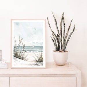 Neutral Beach Print, Natural Beach Picture, Coastal Art, Seaside Poster, Modern Home Decor, Minimalistic Print, Neutral Tones, Sea, Shore image 4