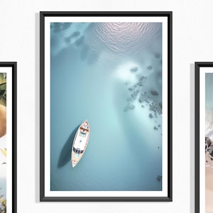 Luxusyacht Print: Luft Teal Sea Poster