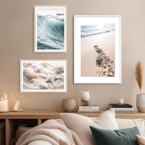 Baby Schildkröten Druck (P), Schildkröte Poster, Auf dem Weg zum Meer, Süßer Tierdruck, Natur, Strand Poster, Ruhe, Beige, Goldener Sand, Küstenlinie Bild 2