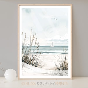 Neutral Beach Print, Natural Beach Picture, Coastal Art, Seaside Poster, Modern Home Decor, Minimalistic Print, Neutral Tones, Sea, Shore image 5