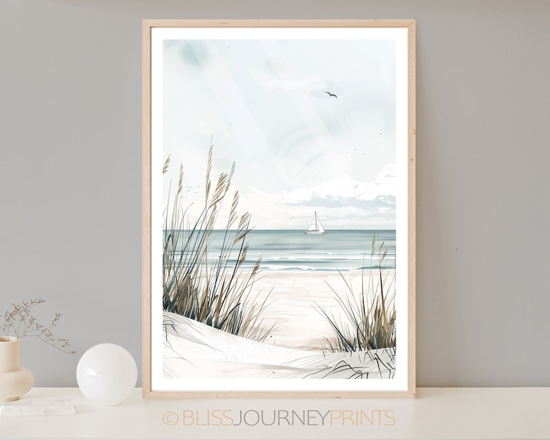 Neutral Beach Print, Natural Beach Picture, Coastal Art, Seaside Poster, Modern Home Decor, Minimalistic Print, Neutral Tones, Sea, Shore image 5