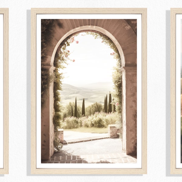 Tuscany Archway Print (P), Archway Poster, Mediterranean Scenery, Italian Landscape, Rural Italy, Stunning View, Italian Decor, Rustic Arch