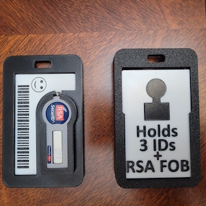 3D Printed ID Badge RSA SecurID Fob Badge 3 ID Card Holder