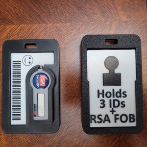 3D Printed 3-Card ID Badge Holder with RSA SecurID Fob