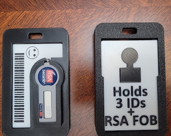 3D Printed ID Badge RSA SecurID Fob Badge 3 ID Card Holder