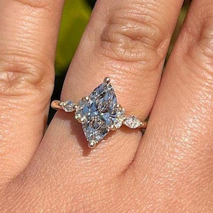 2 CT Marquise Cut Moissanite Engagement Ring, Unique Promise Ring Diamond Solitaire Delicate Ring For Women, Anniversary Gift Ring