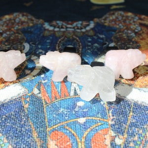 Rose and Clear Quartz Bear Car Vent Clips