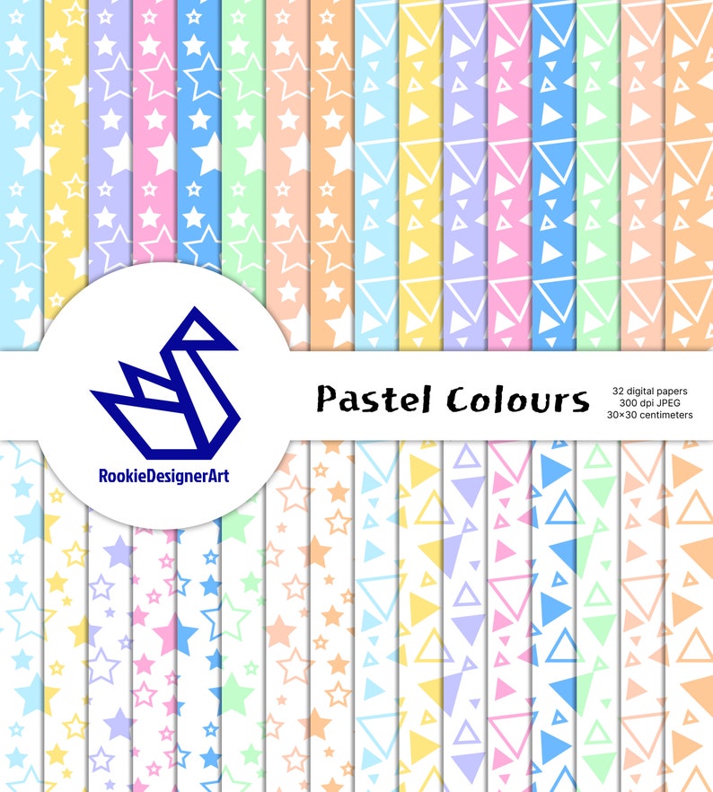 Pastel Colours Digital Paper, Pastel Colours, Seamless Pattern, Pastel ...