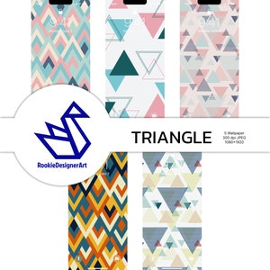 Triangle Phone Wallpapers, Modern Wallpaper iPhone, Minimalist Smartphone Wallpaper Set, iPhone Aesthetic Background, Boho Wallpaper
