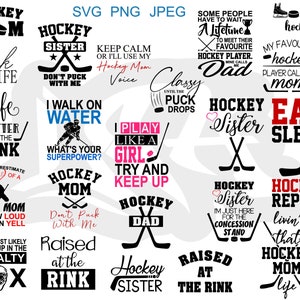 Hockey family shirt bundle - hockey life - svg - png - jpeg - sublimation - group shirts - funny shirts - diy template - card sign making